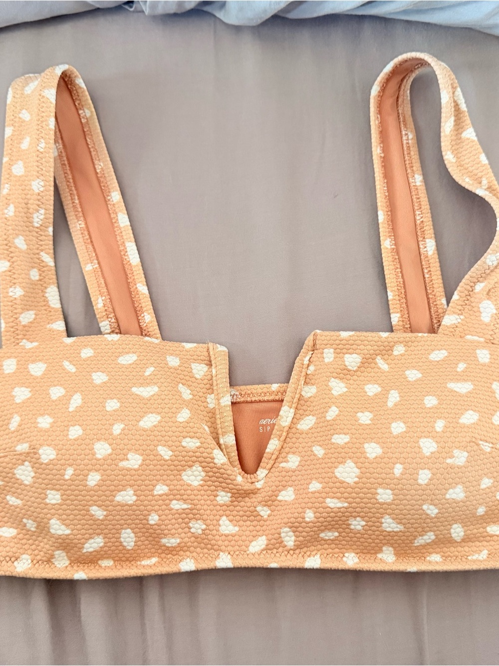 Leopard-Print Swim Top in Peach